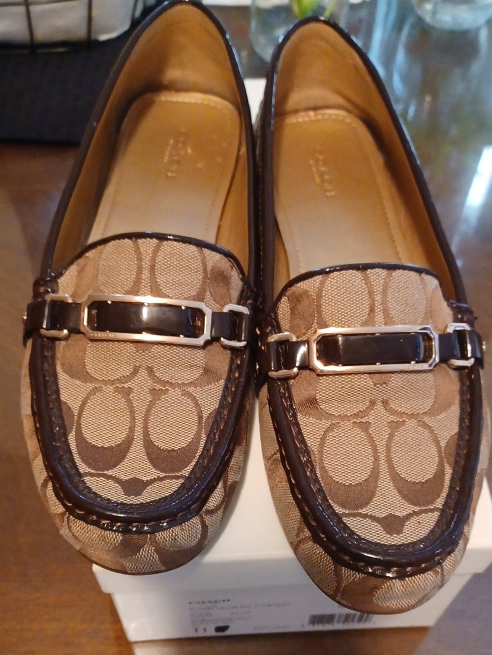 🤎COACH FLYNN SIGNATURE C LOGO LOAFERS